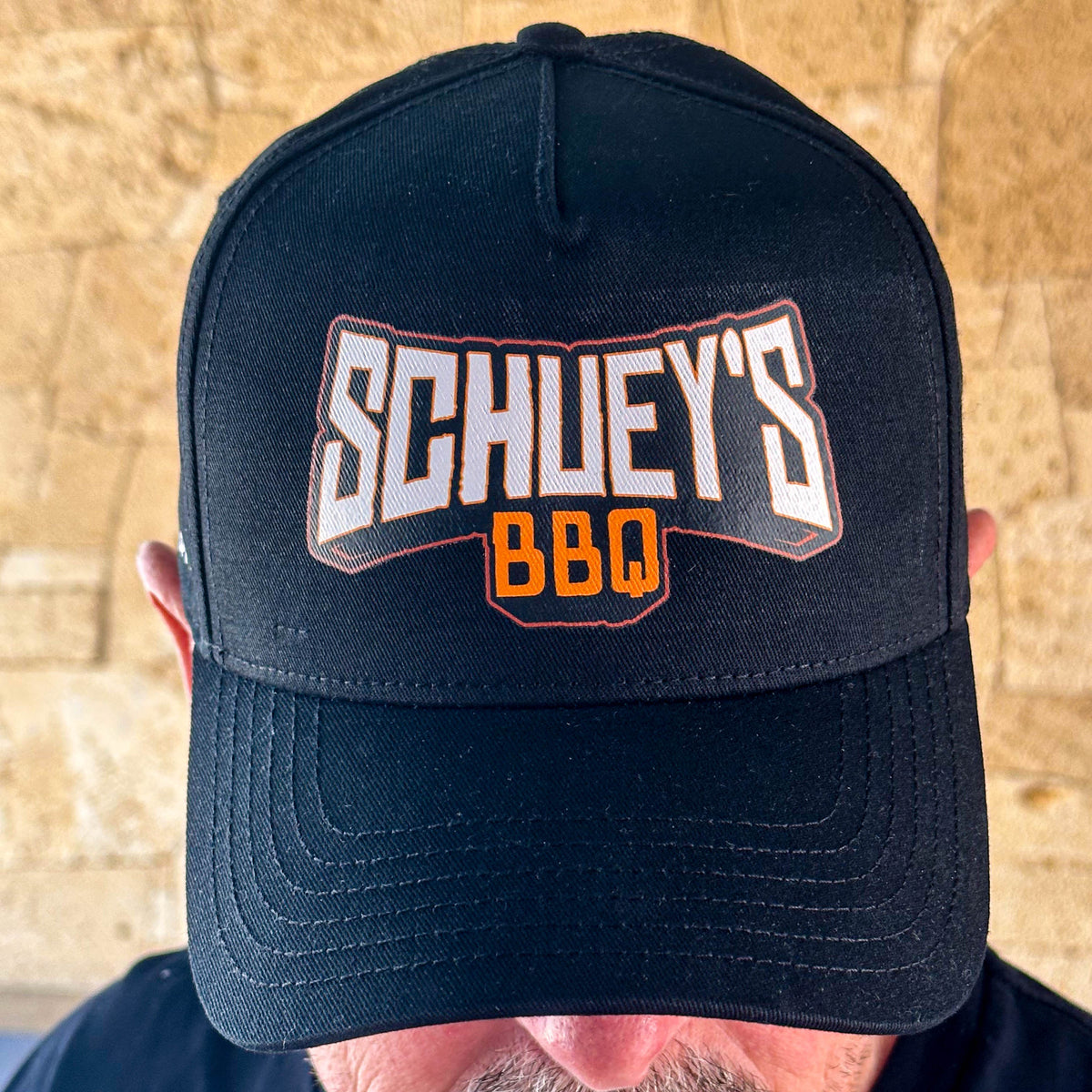 Curved Peak "Schueys BBQ" Cap (Black)
