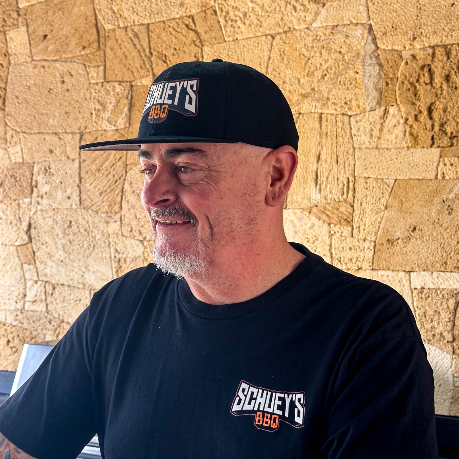 Flat Peak "Schueys BBQ" Cap (Black)