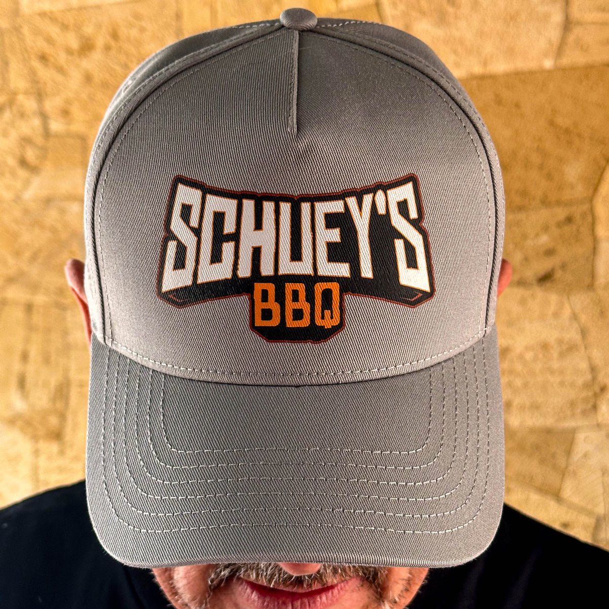 Curved Peak "Schueys BBQ" Cap (grey)